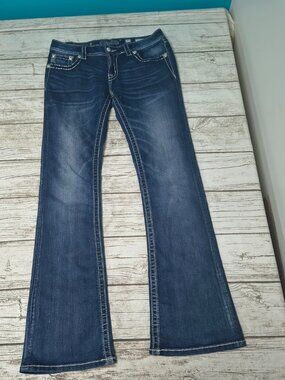 Miss Me Y2K Low Rise Bootcut Jeans Embellished Pockets Women Size 30